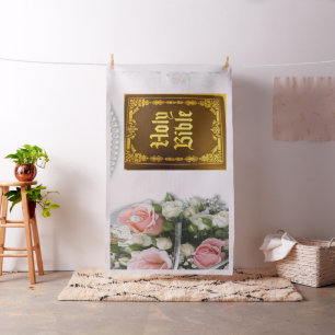 Holy Bible Floral Fabric
