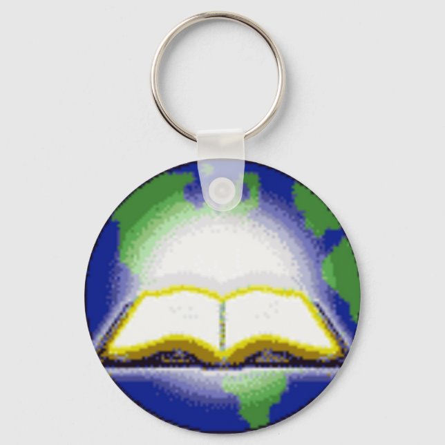 Holy Bible & Globe Key Ring (Front)
