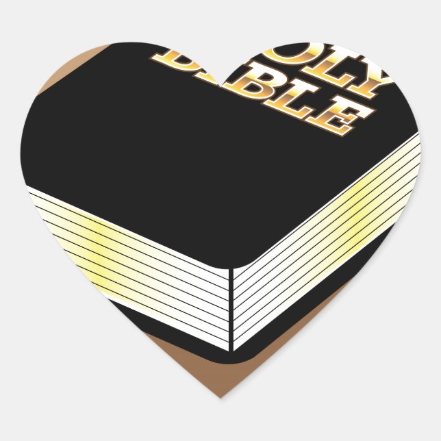 Holy Bible Vector Heart Sticker (Front)