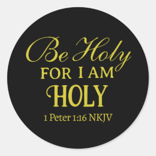 Holy Bible Verse Black and Gold Simple Christian Classic Round Sticker
