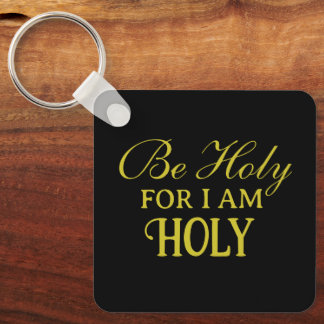 Holy Bible Verse Black and Gold Simple Christian Key Ring
