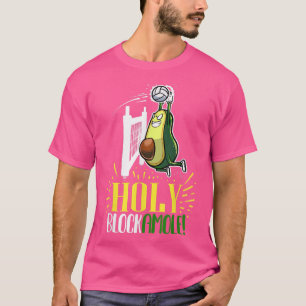 Holy Blockamole Funny Avocado Beach Volleyball  T-Shirt