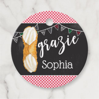 Holy Cannoli Birthday Circle Favour Tag
