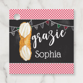 Holy Cannoli Birthday Square Favour Tag