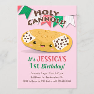 Holy Cannoli! Cute Girl's Birthday Party Invitation