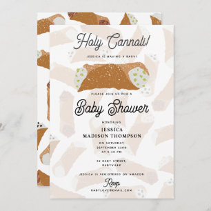 Holy Cannoli Funny Italian Baby Shower Invitation