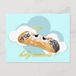 holy cannoli ! humourous parody postcard
