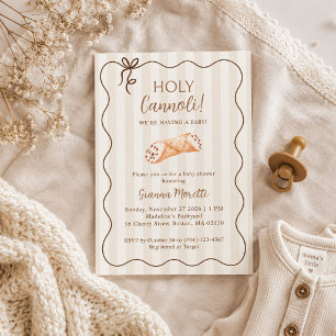 Holy Cannoli Italian Fun Bakery Baby Shower Invitation