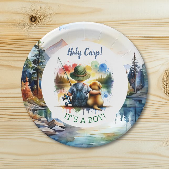 Holy Carp! it's a Boy! Baby Shower Paper Plate (Creator Uploaded)