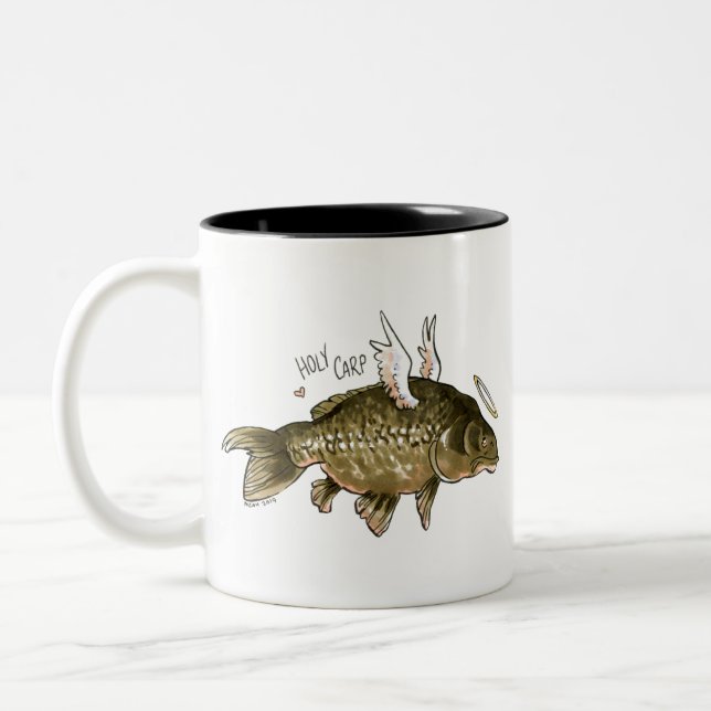 Holy Carp! Two-Tone Coffee Mug (Left)