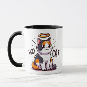 Holy Cat - Calico Cat with Halo Cute Funny Mug