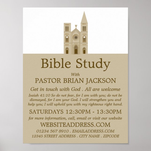 Holy Church, Christian Bible Class Advert Poster (Front)