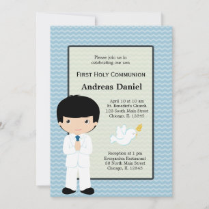 Holy Communion boy * Choose your background colour Invitation