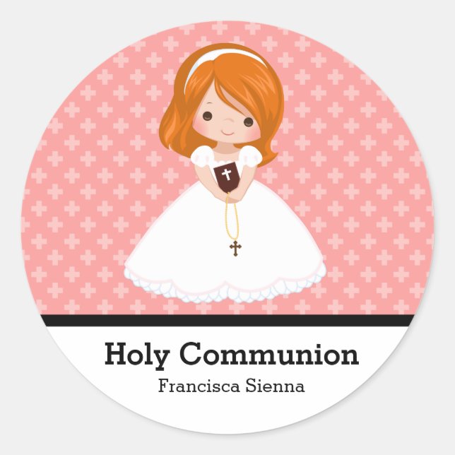 Holy Communion Classic Round Sticker (Front)