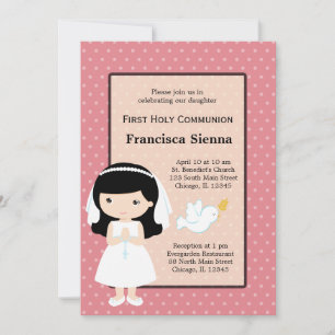 Holy Communion Girl * Choose your background colou Invitation