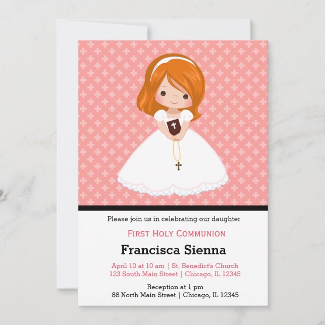 Holy Communion girl Invitation (Front)
