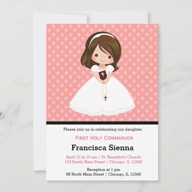 Holy Communion girl Invitation (Front)