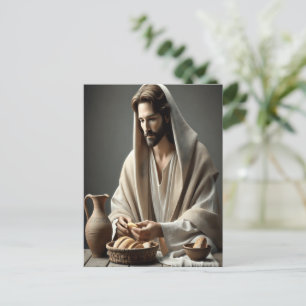 Holy Communion: Jesus Breaking Sacred Bread Postcard