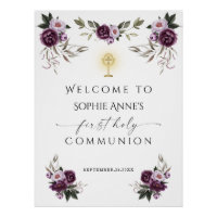 Holy Communion Purple Pink Peony Flowers Welcome 