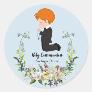 Holy Communion wreath Classic Round Sticker