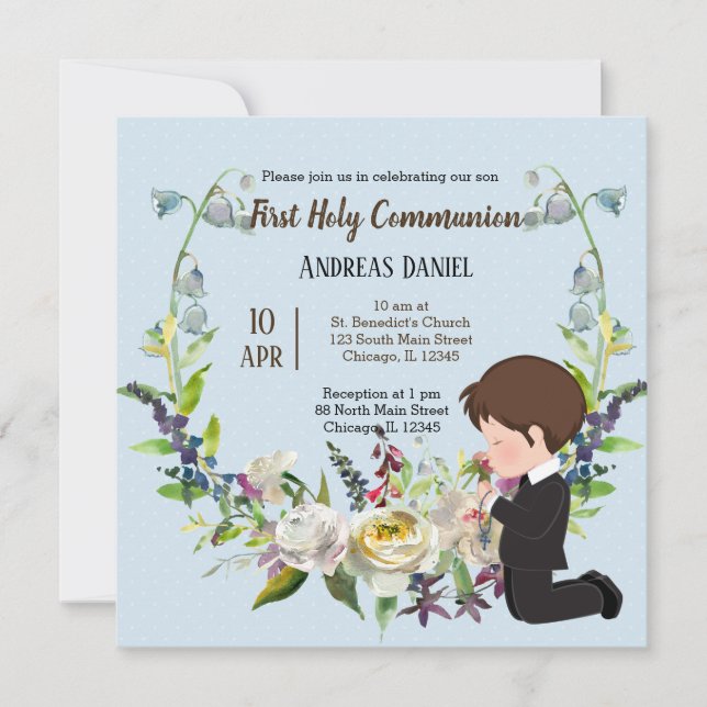 Holy Communion  wreath Invitation (Front)