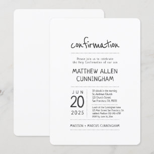 Holy Confirmation Boy   Modern + Simple Invitation