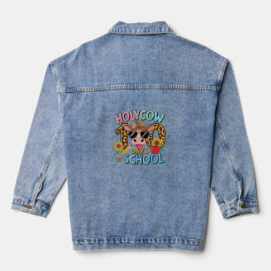 Holy Cow 100 Days Of School 100th Day Smarter Teac Denim Jacket