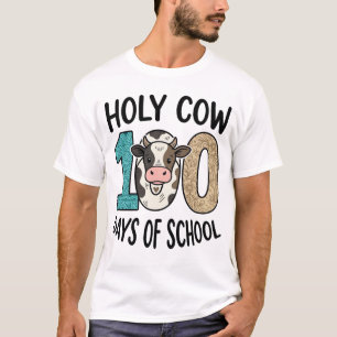 Holy Cow 100 Days of School Vintage Cow Shirt Desi