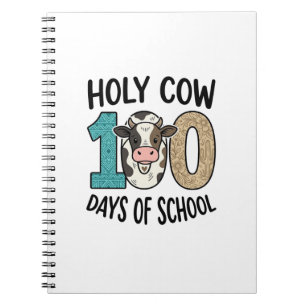 Holy Cow 100 Days of School Vintage Cow Shirt Desi Notebook