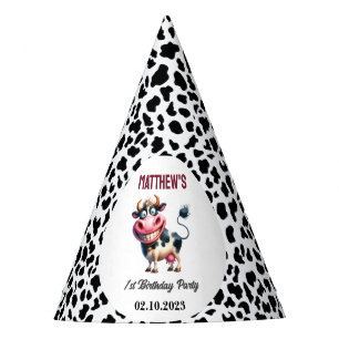 Holy Cow! 1st Birthday Animal First Birthday Party Hat