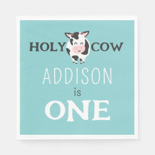 Holy Cow 1st Birthday Farm Animal Party Napkin