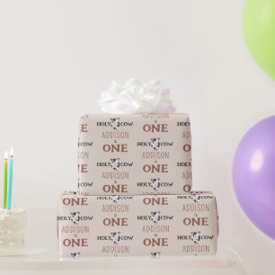 Holy Cow 1st Birthday Farm Animal Party Wrapping Paper