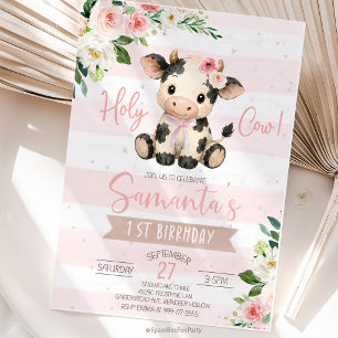 Holy Cow 1st Birthday Highland Invitation
