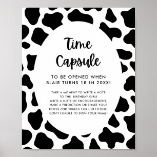 Holy Cow 1st Birthday Time Capsule Sign