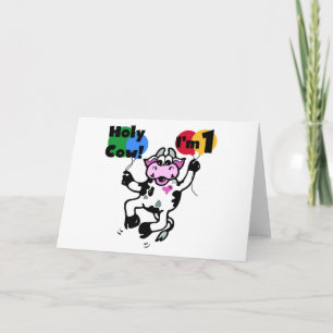 Holy Cow 1st Birthday Tshirts and Gifts Card