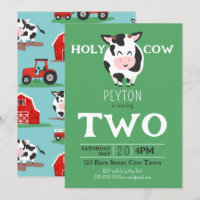 Holy Cow 2nd Birthday Farm Animal Party