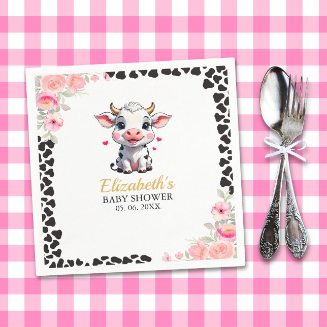 Holy Cow , Adorable Cow Baby shower  Napkin (Creator Uploaded)