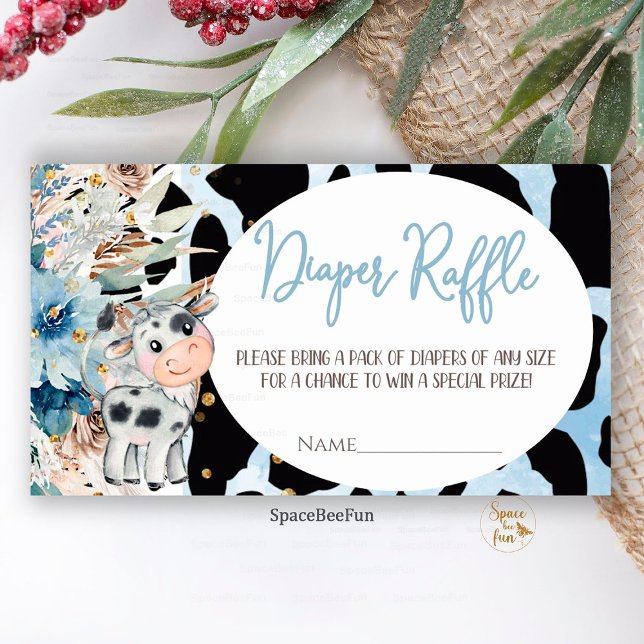 Holy Cow Baby Shower Boy Diaper Request Enclosure Card (Holy Cow Baby Shower,Boy Boho,diaper rattle  Request,Enclosure Card,Baby Shower ,Boho Baby Shower,Cu)