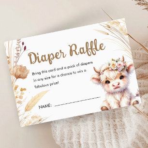 Holy Cow Baby Shower Cute Boho Diaper Raffle Enclosure Card