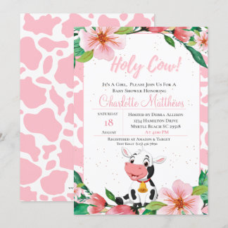 Holy Cow Baby Shower invitation