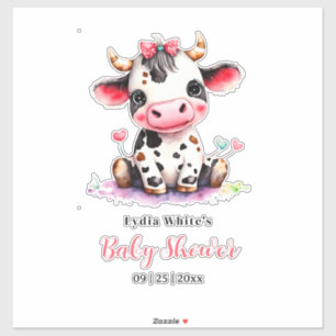 Holy Cow Baby Shower Minimalist girl baby shower
