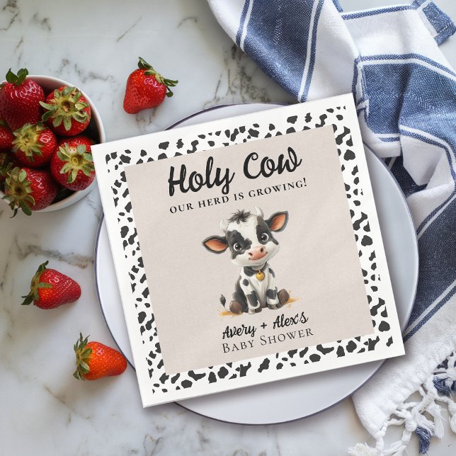 Holy Cow Baby Shower Napkin (Creator Uploaded)
