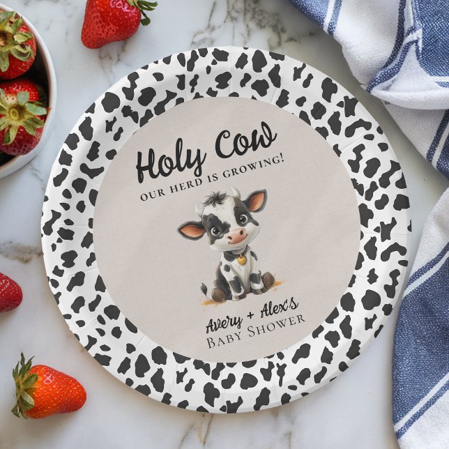 Holy Cow Baby Shower Paper Plate (Creator Uploaded)
