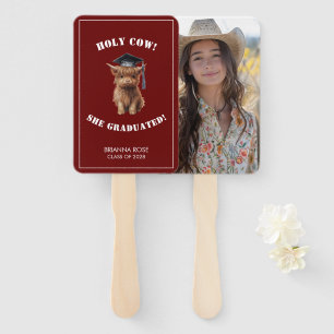 Holy Cow! Barn Red Graduation  Hand Fan