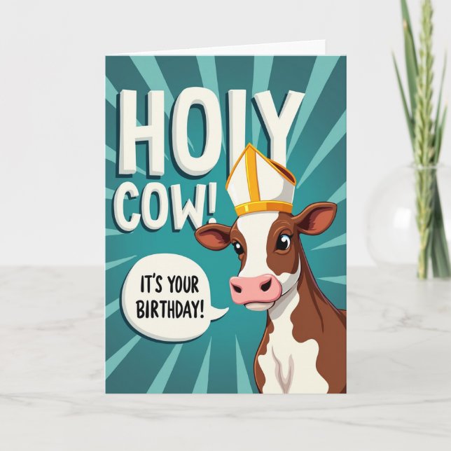 Holy Cow Birthday Card (Front)