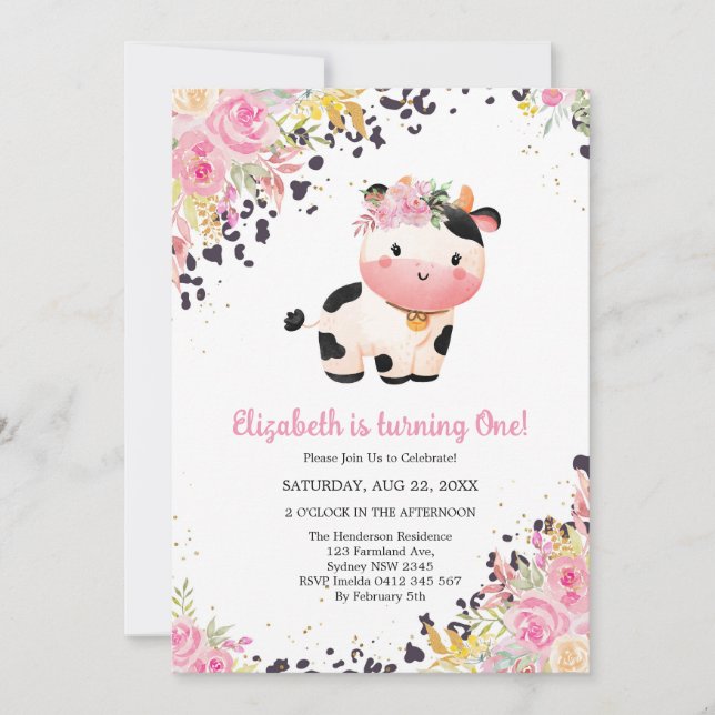 Holy Cow Birthday Invitation (Front)