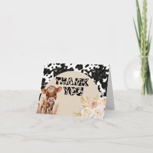 Holy Cow   Boho Baby Shower   Pampas Grass Thank You Card