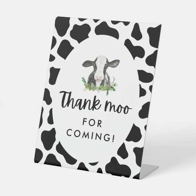 Holy Cow Boy Birthday Thank Moo For Coming Sign (Front)