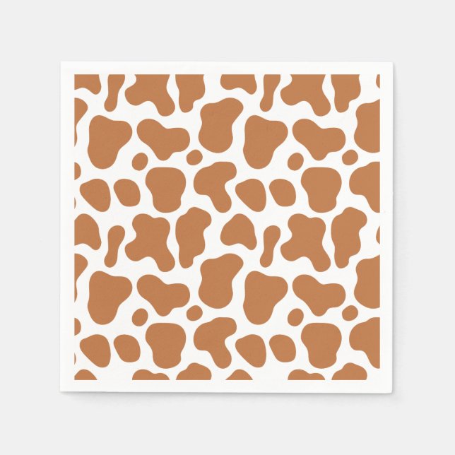 Holy Cow Brown Print 1st Baby Birthday Napkin (Front)