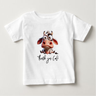 Holy Cow Caricatures I’m One Cowgirl 1st Birthday Baby T-Shirt